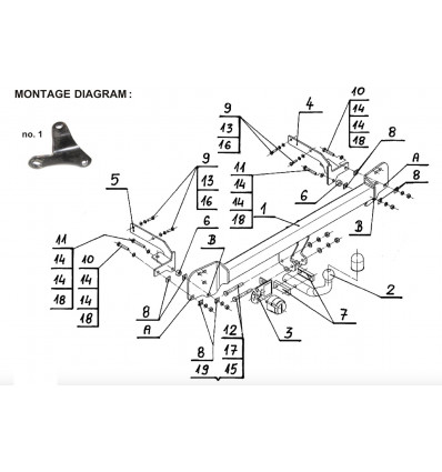 Фаркоп на Toyota Camry T-106