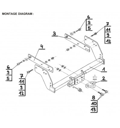 Фаркоп на Nissan NP 300 N-085