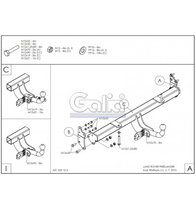 Оцинкованный фаркоп на Land Rover Freelander R094A