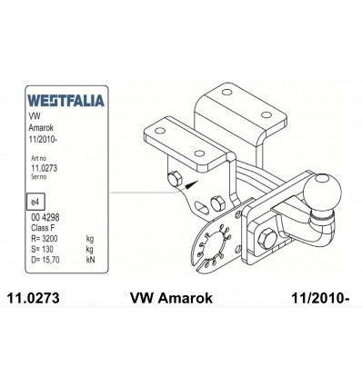 Фаркоп на Volkswagen Amarok 321835600001