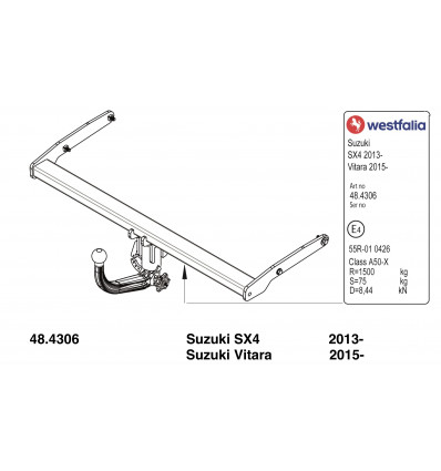 Фаркоп на Suzuki Vitara 341024600001