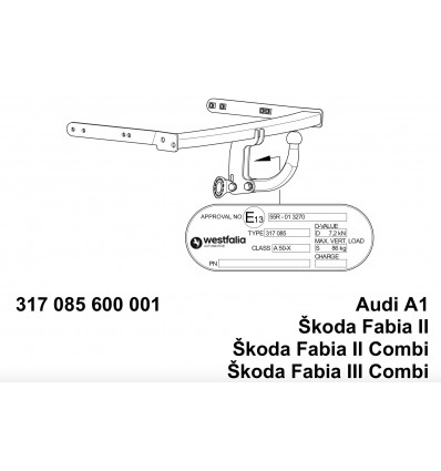 Фаркоп на Skoda Fabia 317113600001