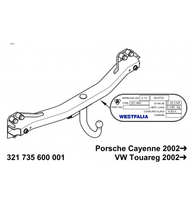 Фаркоп на Porsche Cayenne 321735600001