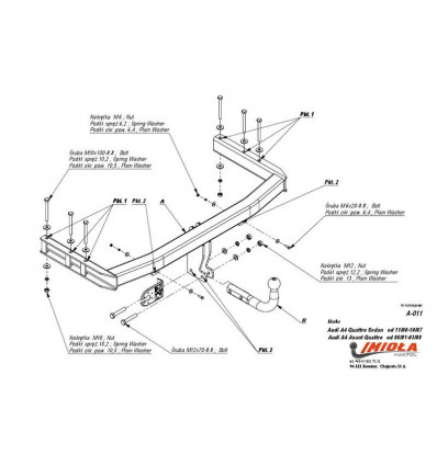 Фаркоп на Audi A4 A/011