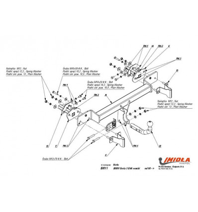 Фаркоп на BMW 3 E46 B/011