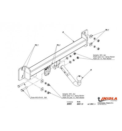 Фаркоп на BMW X3 E83 B/009