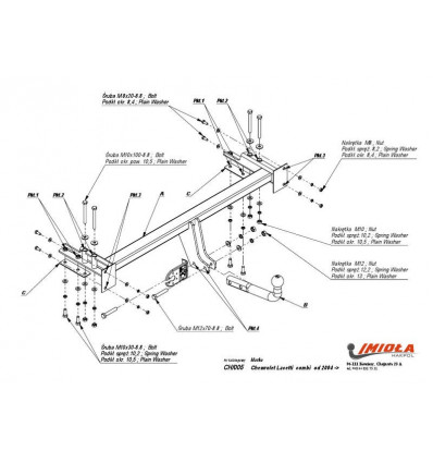 Фаркоп на Chevrolet Lacetti CH/005