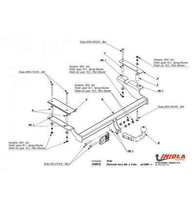 Фаркоп на Chevrolet Aveo CH/010