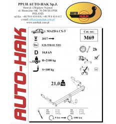 Фаркоп на Mazda CX-5 M 69