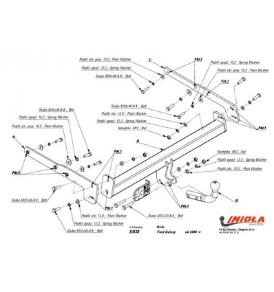 Фаркоп на Ford Galaxy E/038