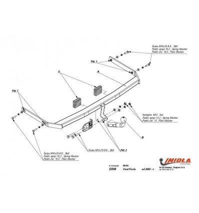 Фаркоп на Ford Fiesta E/046