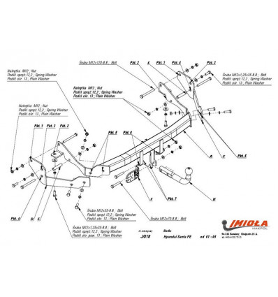 Фаркоп на Hyundai Santa Fe J/018