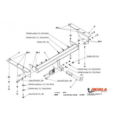 Фаркоп на Jeep Cherokee J/026