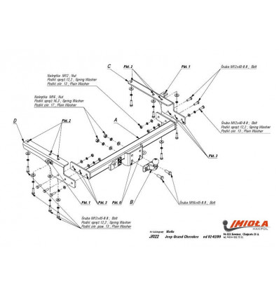 Фаркоп на Jeep Grand Cherokee J/022