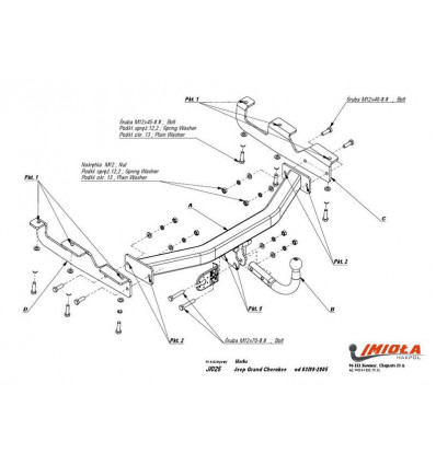 Фаркоп на Jeep Grand Cherokee J/025