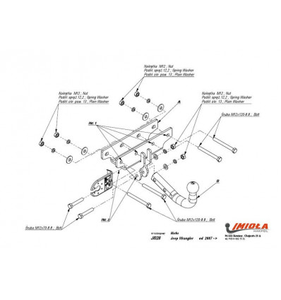 Фаркоп на Jeep Wrangler J/028