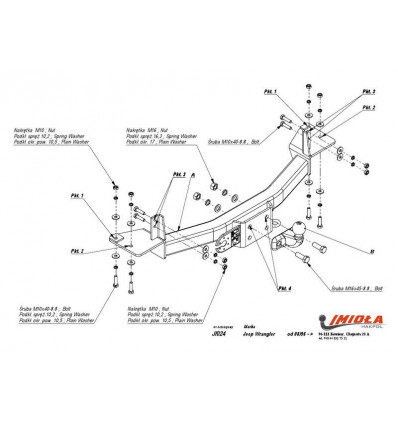 Фаркоп на Jeep Wrangler J/024