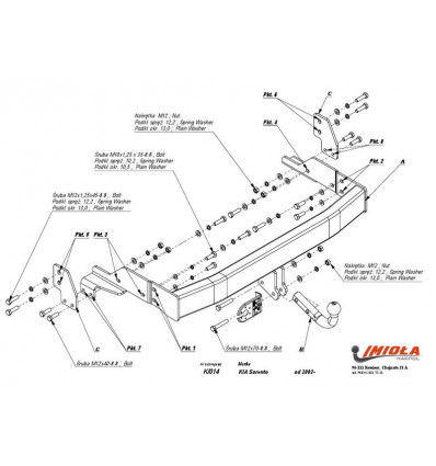 Фаркоп на Kia Sorento K/014