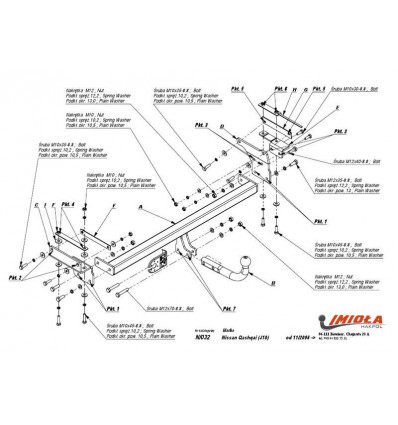 Фаркоп на Nissan Qashqai N/032