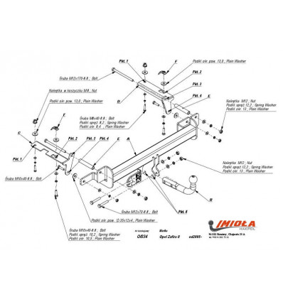 Фаркоп на Opel Zafira O/034