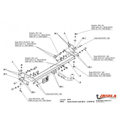 Фаркоп на Toyota Corolla T/013