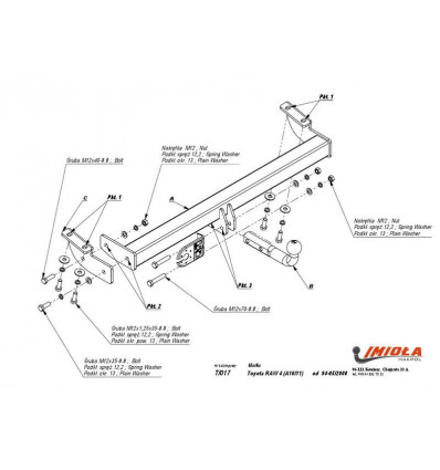 Фаркоп на Toyota Rav 4 T/017