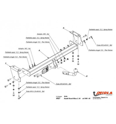 Фаркоп на Suzuki Grand Vitara V/027