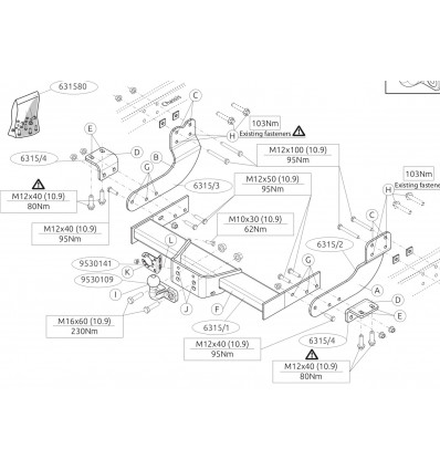 Фаркоп на Ford Transit 631500