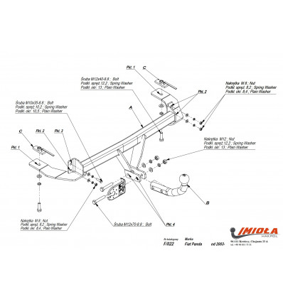 Фаркоп на Fiat Panda F/022