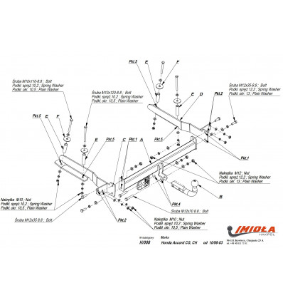 Фаркоп на Honda Accord H/008