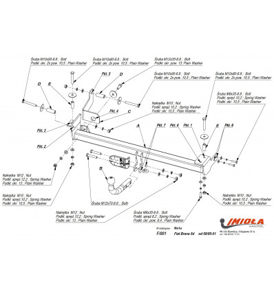 Фаркоп на Fiat Brava F/001