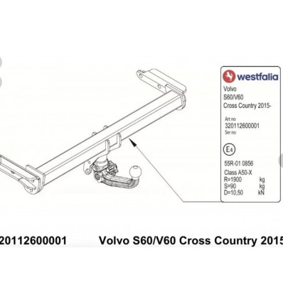 Фаркоп на Volvo S60 Cross Country 320112600001