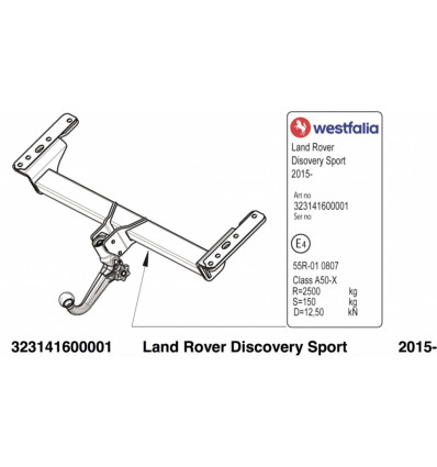 Фаркоп на Land Rover Discovery Sport 323141600001