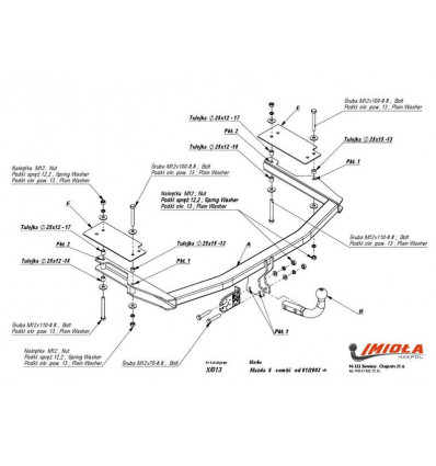 Фаркоп на Mazda 6 X/013