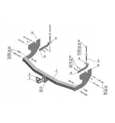 Фаркоп на Great Wall Hover H3 GW08