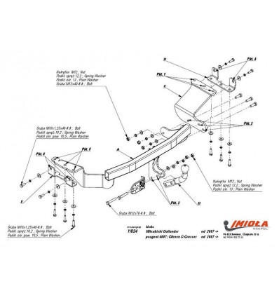 Фаркоп на Mitsubishi Outlander Y/024