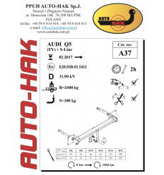 Фаркоп на Audi Q5 A 37