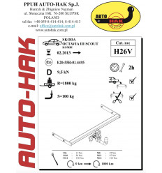 Фаркоп на Skoda Octavia H 26V