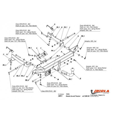 Фаркоп на Honda Accord H/011