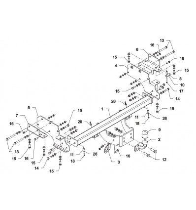 Фаркоп на Mitsubishi Pajero 3 Z 28