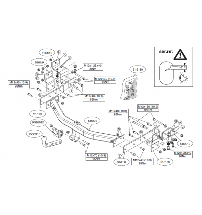 Фаркоп на Hyundai H1 Starex Grand 516100