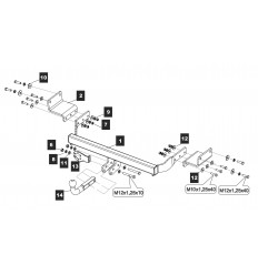 Фаркоп на Hyundai Solaris 10.3380.12