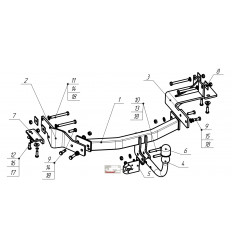 Фаркоп на Hyundai Santa Fe 6761-A