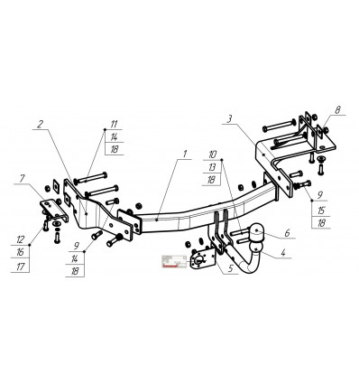 Фаркоп на Hyundai Santa Fe 6761-A