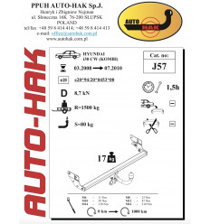 Фаркоп на Hyundai i30 J 57