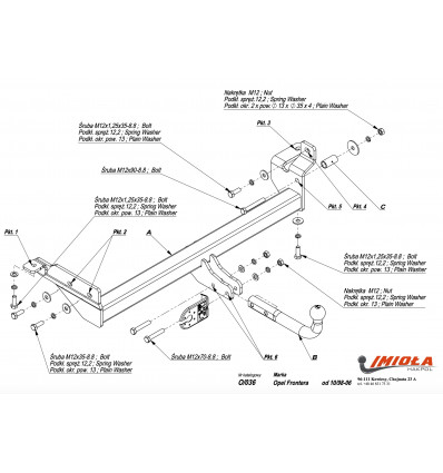 Фаркоп на Opel Frontera O/036