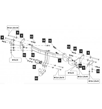 Фаркоп на Hyundai Santa Fe 10.2574.12