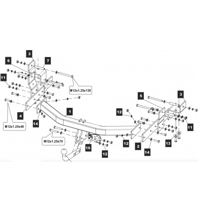 Фаркоп на Hyundai H1 10.2549.12