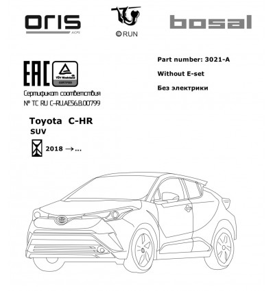 Фаркоп на Toyota C-HR 3021-A