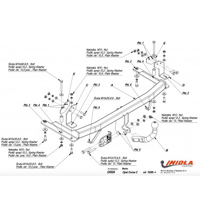 Фаркоп на Opel Corsa O/024